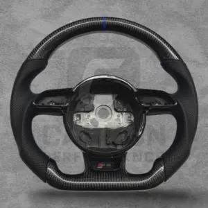 AUDI LEATHER CARBON FLAT BOTTOM STEERING WHEEL