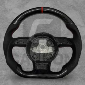 AUDI LEATHER CARBON FLAT BOTTOM STEERING WHEEL