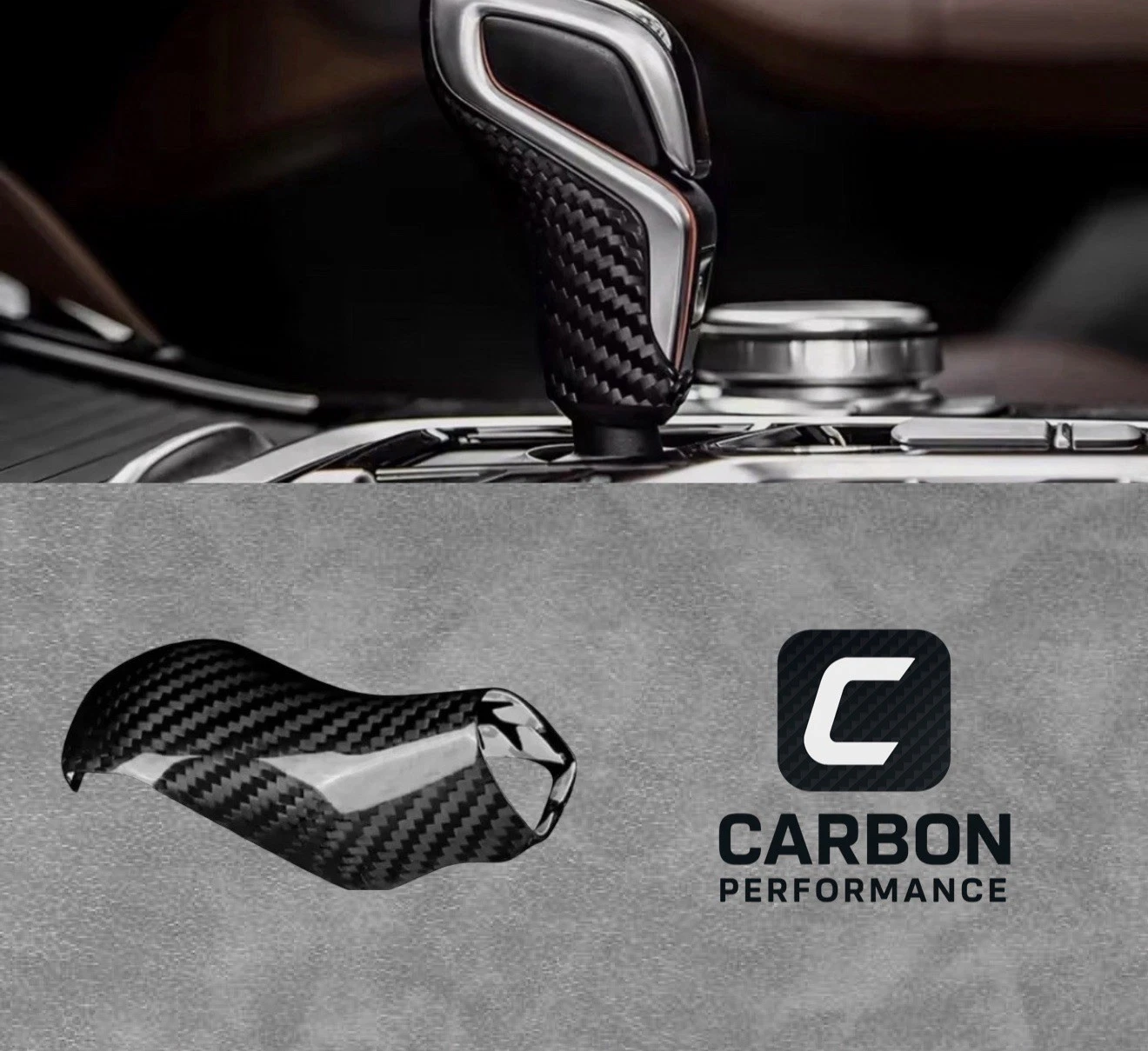 - Carbon Fibre Gear Shift Knob Rear Cover for BMW - Image 2
