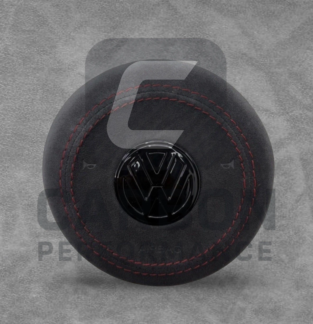 VW Golf Steering Wheel Air COVER Alcantara RED stitch - Image 3