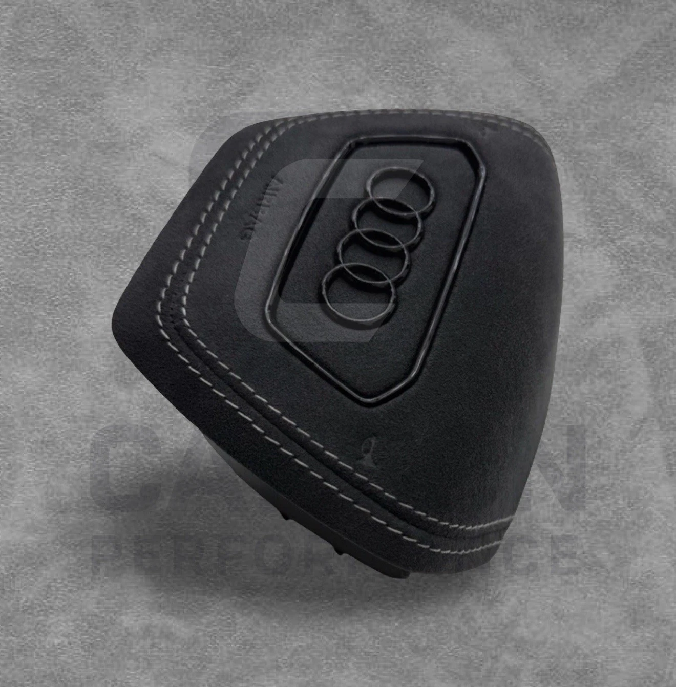 Audi Steering Wheel Air COVER Alcantara WHITE Stitch - Image 3