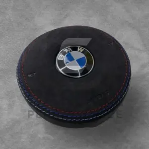 BMW ALCANTARA STEERING WHEEL AIR COVER M TRI STITCH