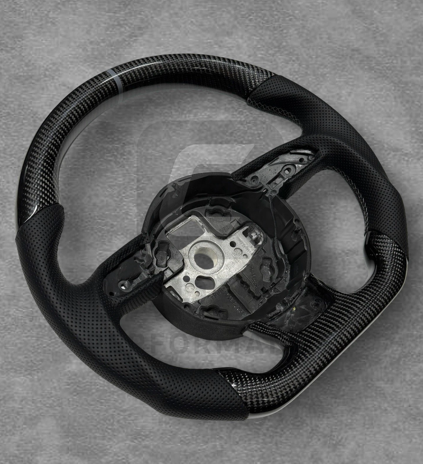AUDI LEATHER CARBON FLAT BOTTOM STEERING WHEEL - Image 5