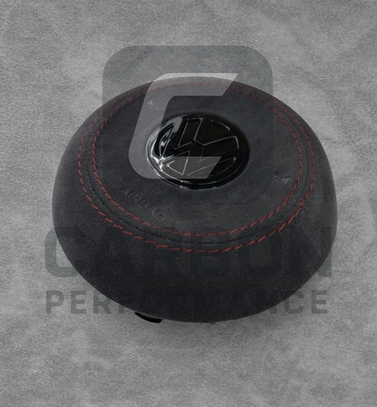 VW Golf Steering Wheel Air COVER Alcantara RED stitch - Image 5