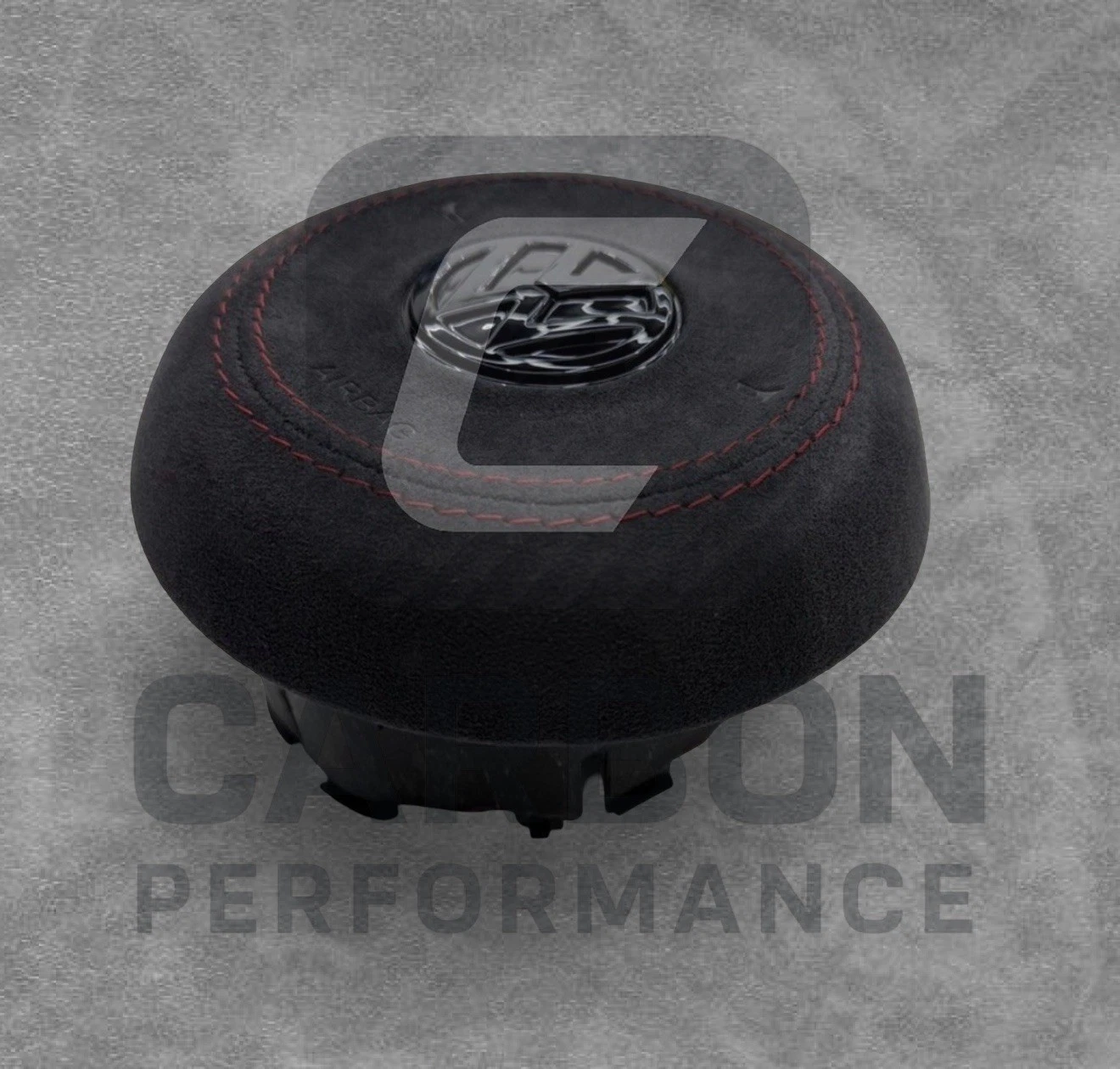 VW Golf Steering Wheel Air COVER Alcantara RED stitch - Image 2