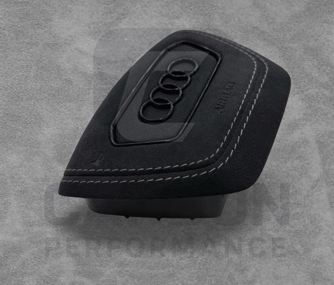 Audi Steering Wheel Air COVER Alcantara WHITE Stitch - Image 2