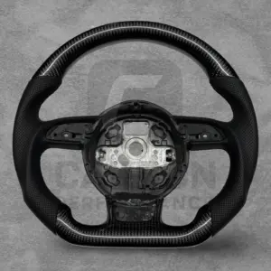 AUDI LEATHER CARBON FLAT BOTTOM STEERING WHEEL