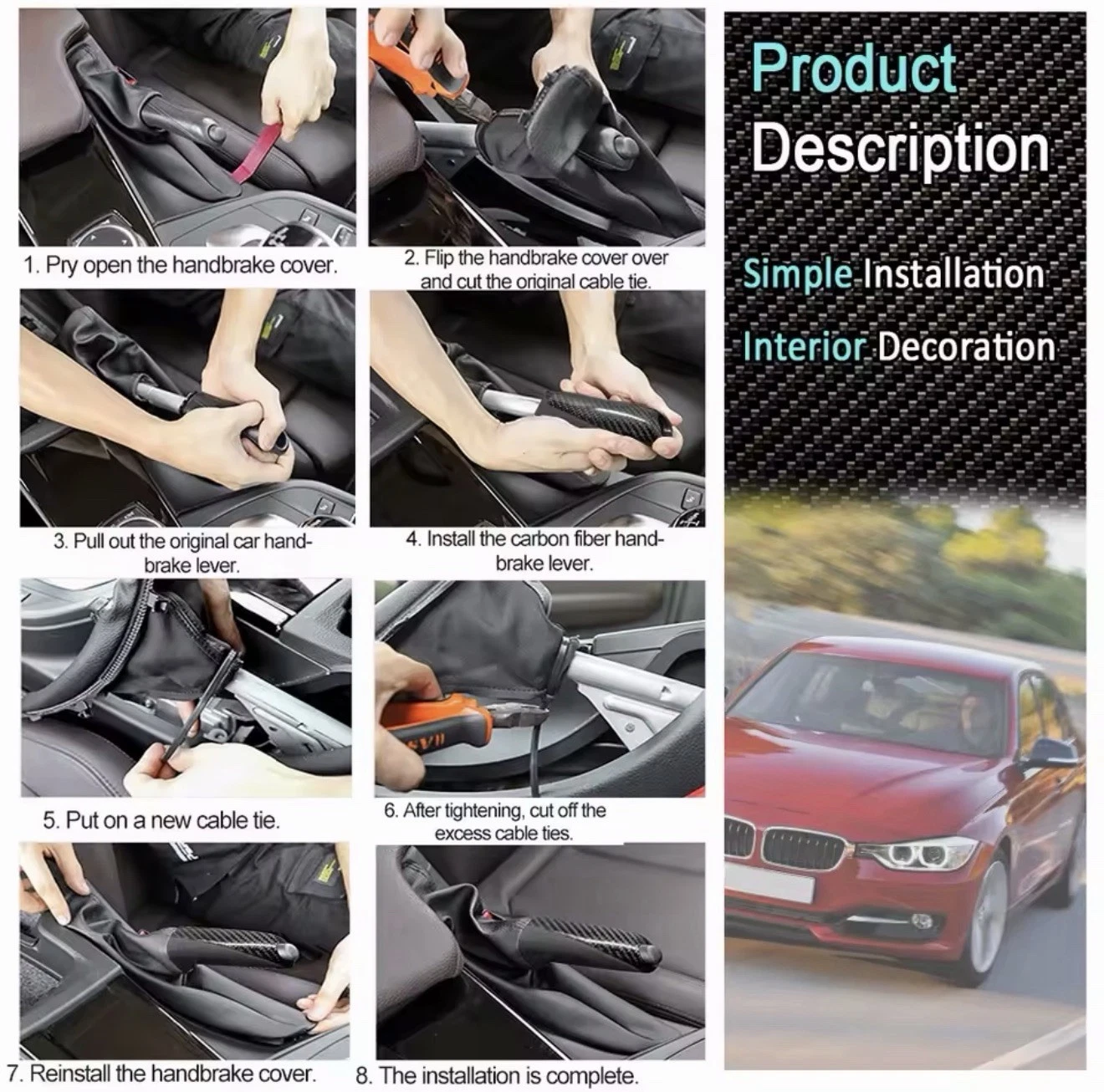 - GENUINE CARBON FIBRE HANDBRAKE COVER BMW - Image 9