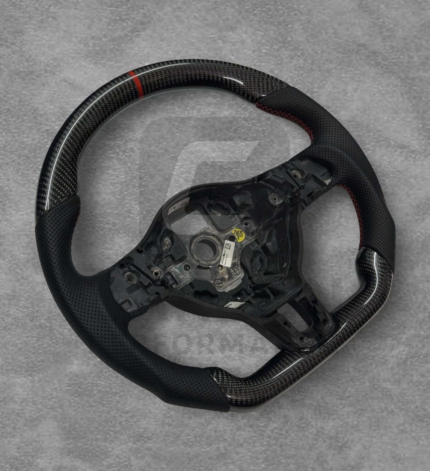 Real Carbon Wheel VW Leather Red Stitch MK6 - Image 3