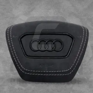 Audi Steering Wheel Air COVER Alcantara WHITE Stitch