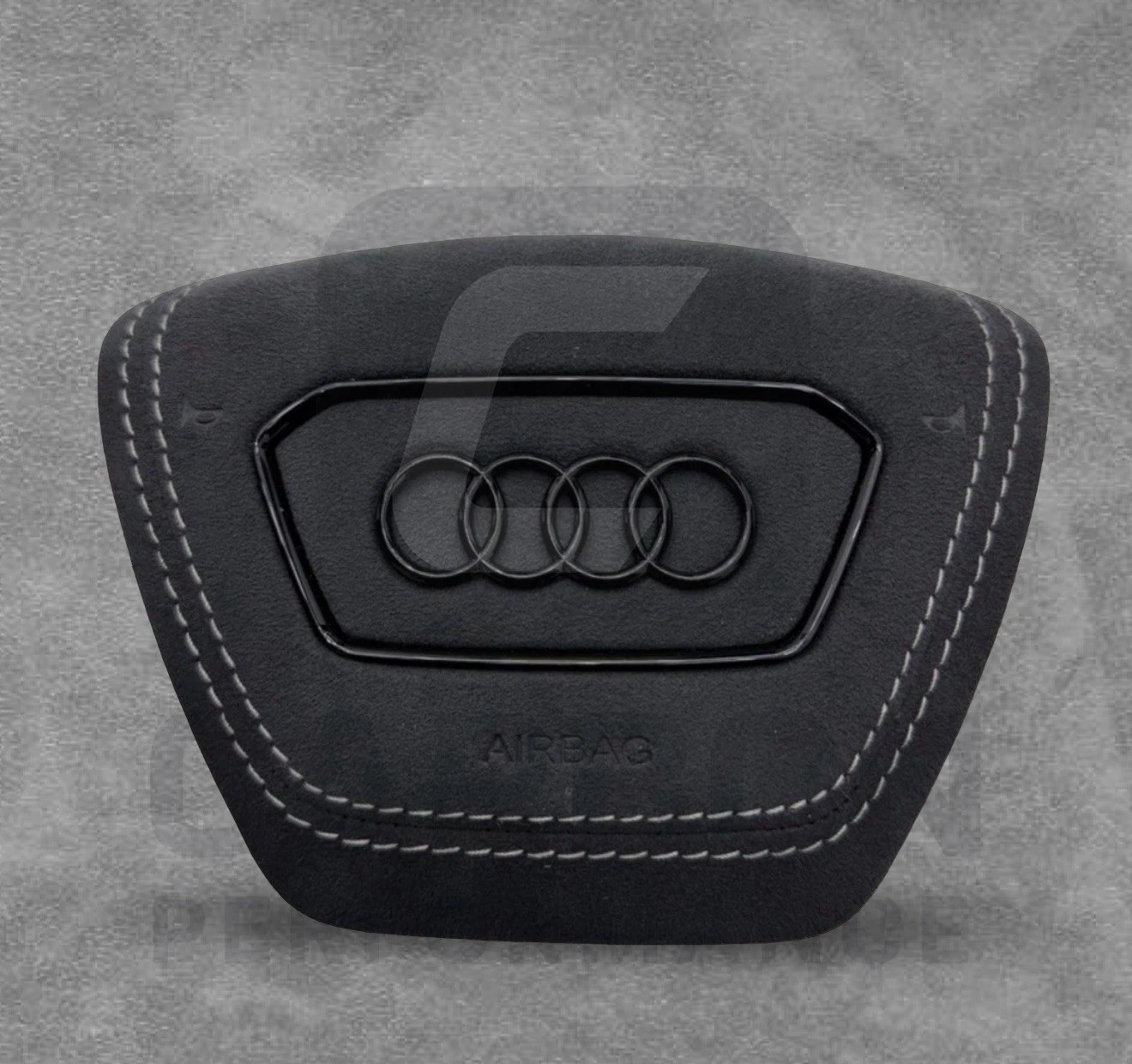Audi Steering Wheel Air COVER Alcantara WHITE Stitch