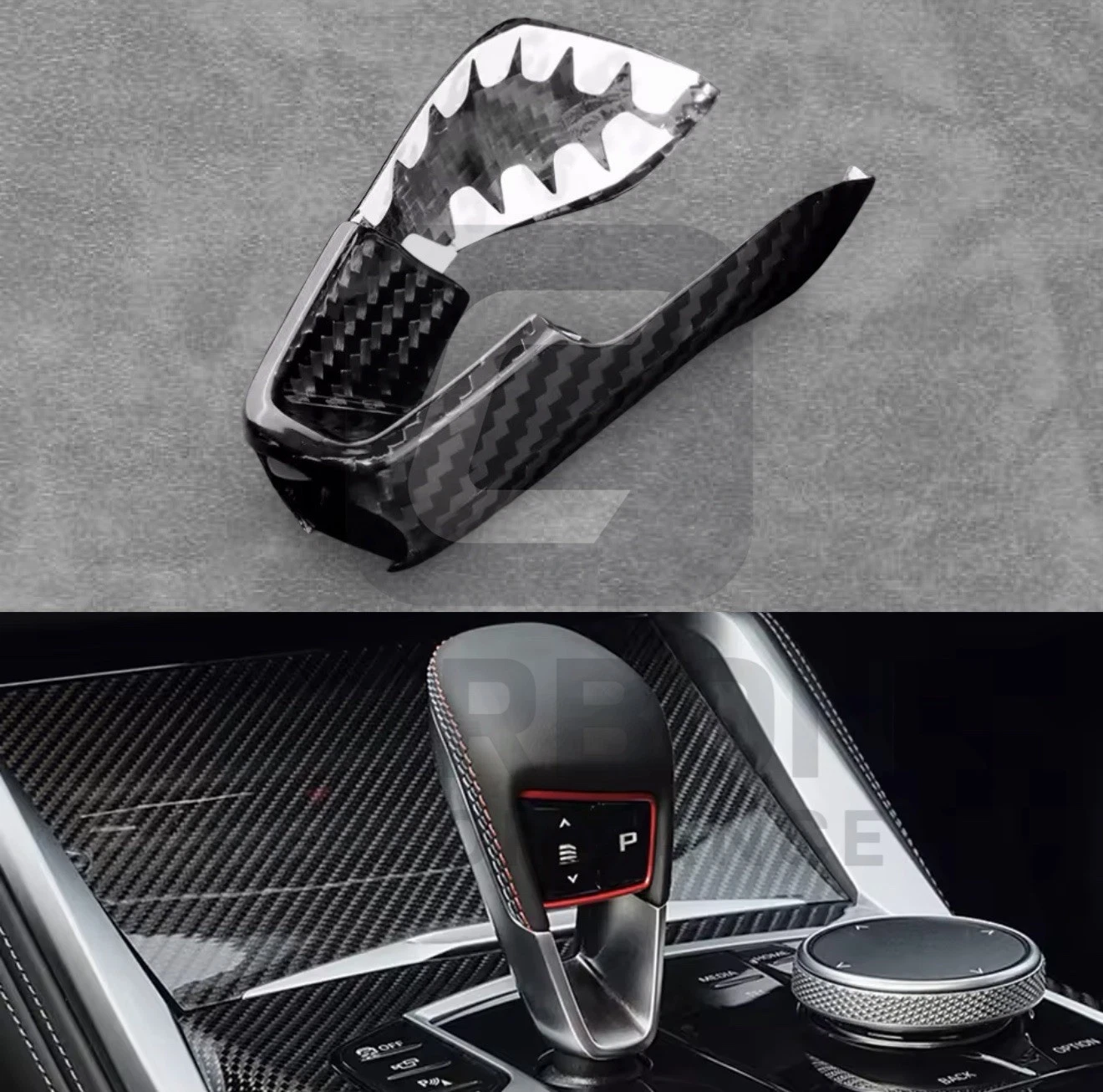 - BMW GENUINE CARBON FIBRE GEAR KNOB SHIFT TRIM COVER - Image 4
