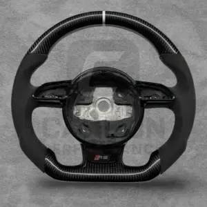 AUDI ALCANTARA CARBON FLAT BOTTOM STEERING WHEEL