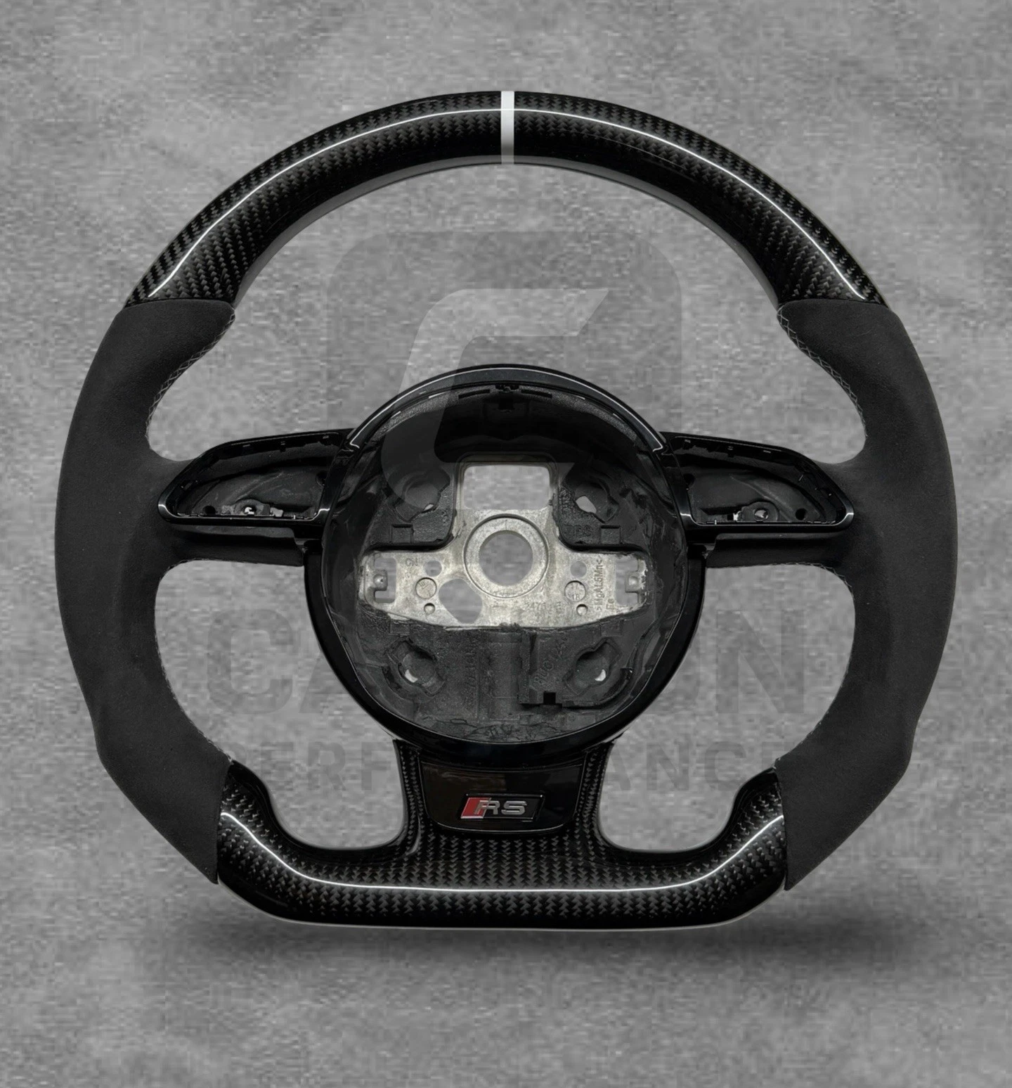 AUDI ALCANTARA CARBON FLAT BOTTOM STEERING WHEEL