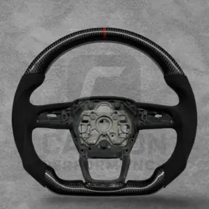 AUDI ALCANTARA CARBON FLAT BOTTOM STEERING WHEEL