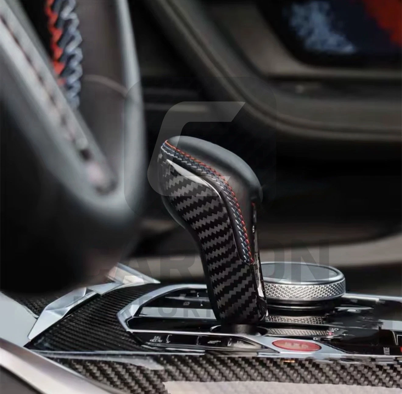 - BMW GENUINE CARBON FIBRE GEAR KNOB SHIFT TRIM COVER - Image 3
