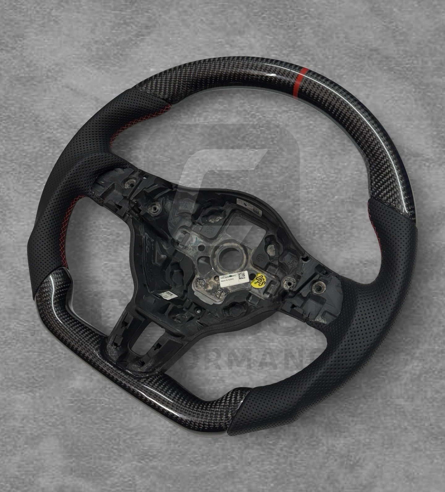 Real Carbon Wheel VW Leather Red Stitch MK6 - Image 2