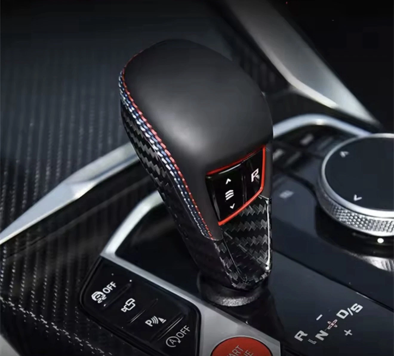 - BMW GENUINE CARBON FIBRE GEAR KNOB SHIFT TRIM COVER - Image 2
