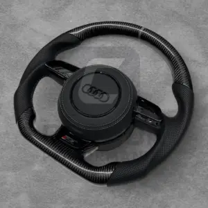 AUDI LEATHER CARBON FLAT BOTTOM STEERING WHEEL