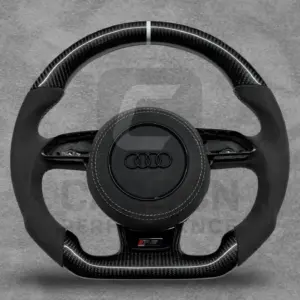 AUDI ALCANTARA CARBON FLAT BOTTOM STEERING WHEEL