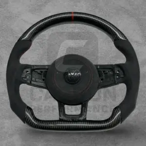 Real Carbon Wheel VW Alcantara Red Stitch