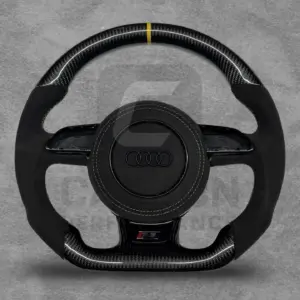 AUDI ALCANTARA CARBON FLAT BOTTOM STEERING WHEEL