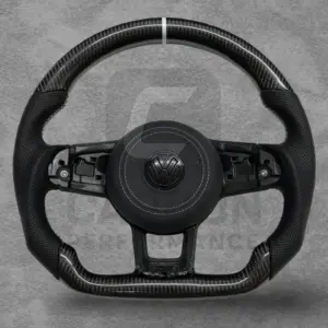 Real Carbon Wheel VW 2013-2020 Leather White Stitch