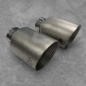 - 2x 4” STAINLESS STEEL 304 AKRAPOVIC EXHAUST TIPS UNIVERSAL SAND BLASTED