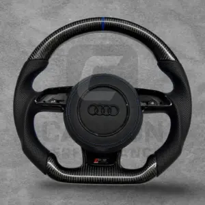 AUDI LEATHER CARBON FLAT BOTTOM STEERING WHEEL