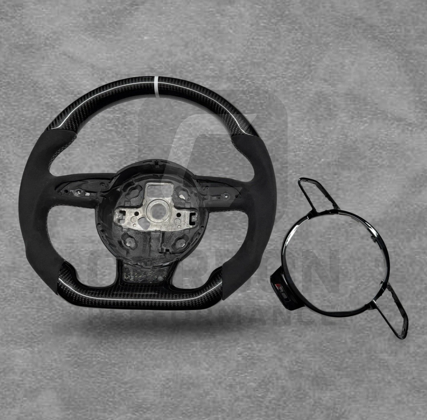 AUDI ALCANTARA CARBON FLAT BOTTOM STEERING WHEEL - Image 5