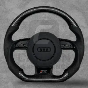 AUDI LEATHER CARBON FLAT BOTTOM STEERING WHEEL