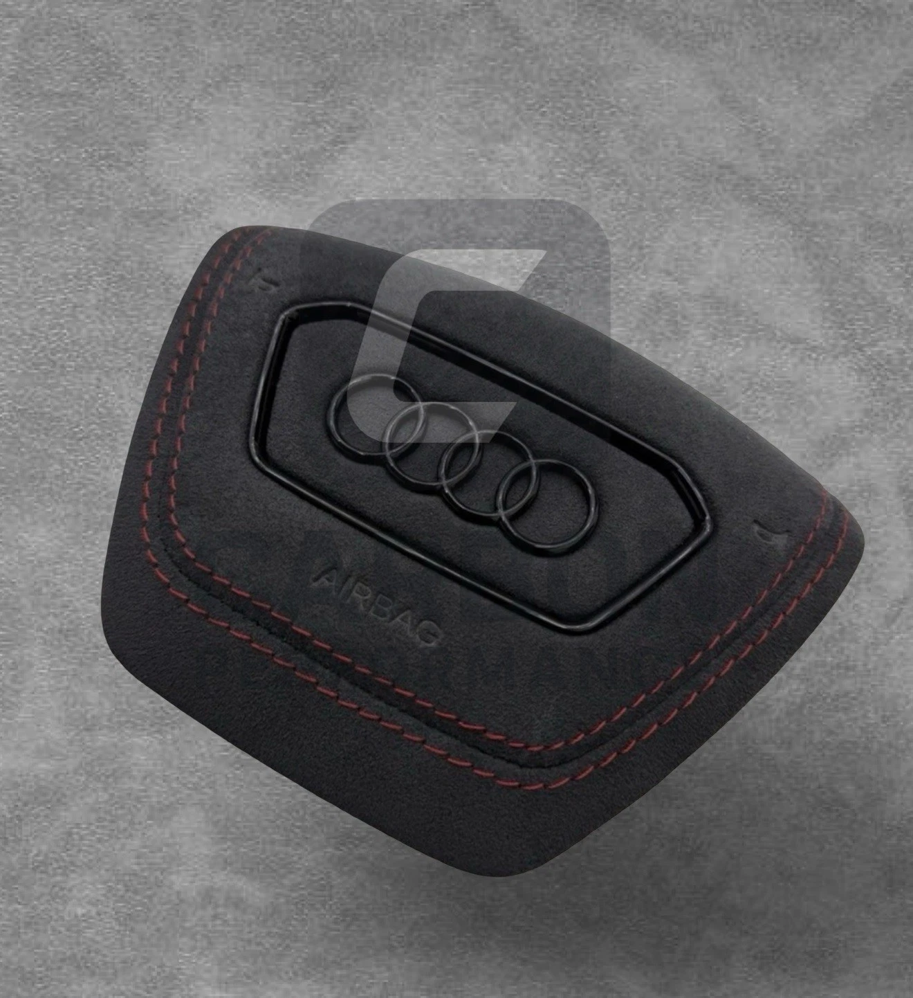 Audi Steering Wheel Air COVER Alcantara RED Stitch - Image 3