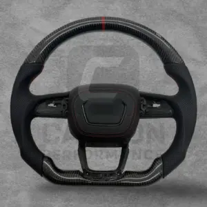 Audi Carbon Fibre Steering Wheel Leather/Red