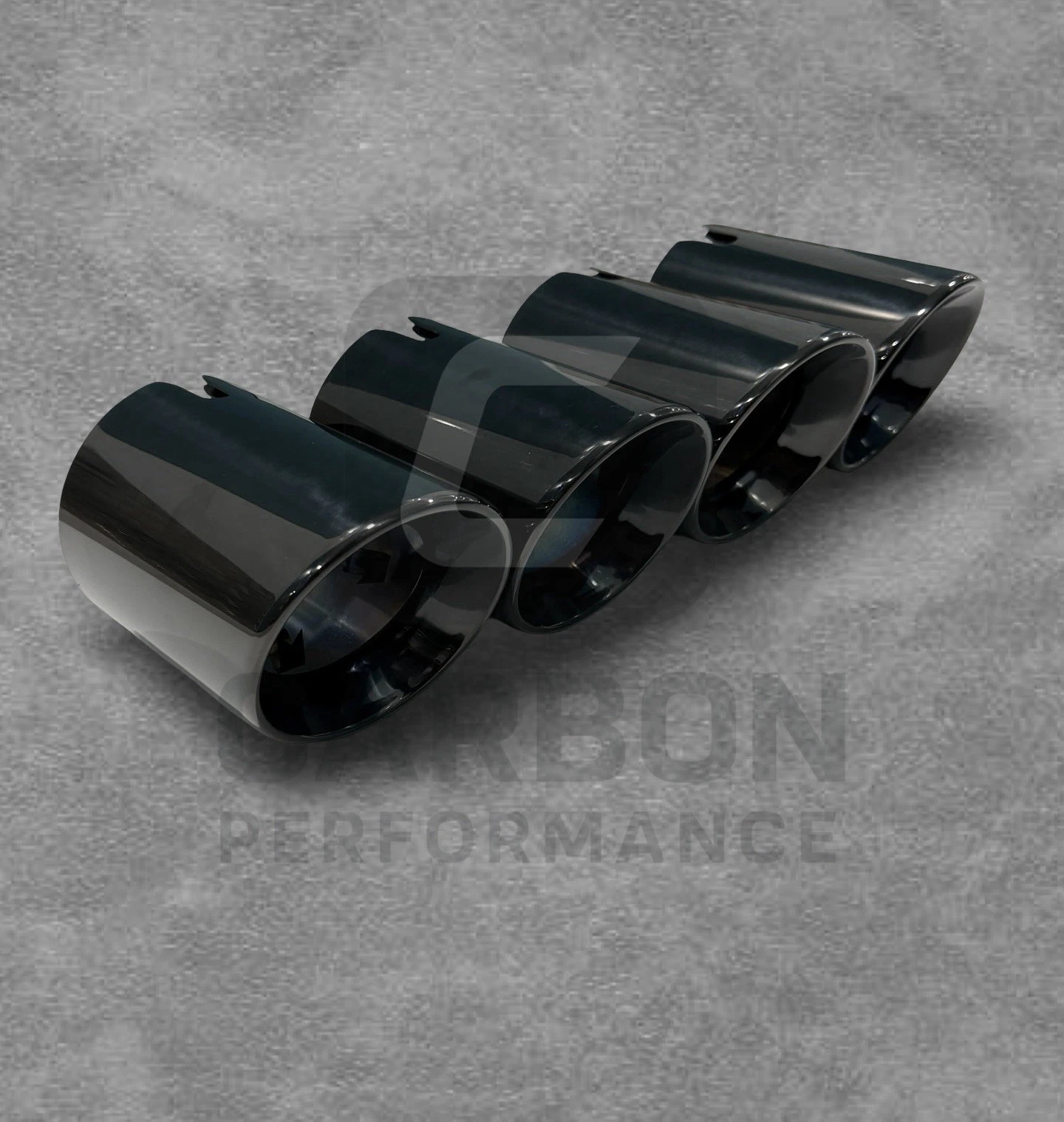 - Gloss Black Exhaust Tips 4” Set For BMW Slanted OEM+ Look - Image 6