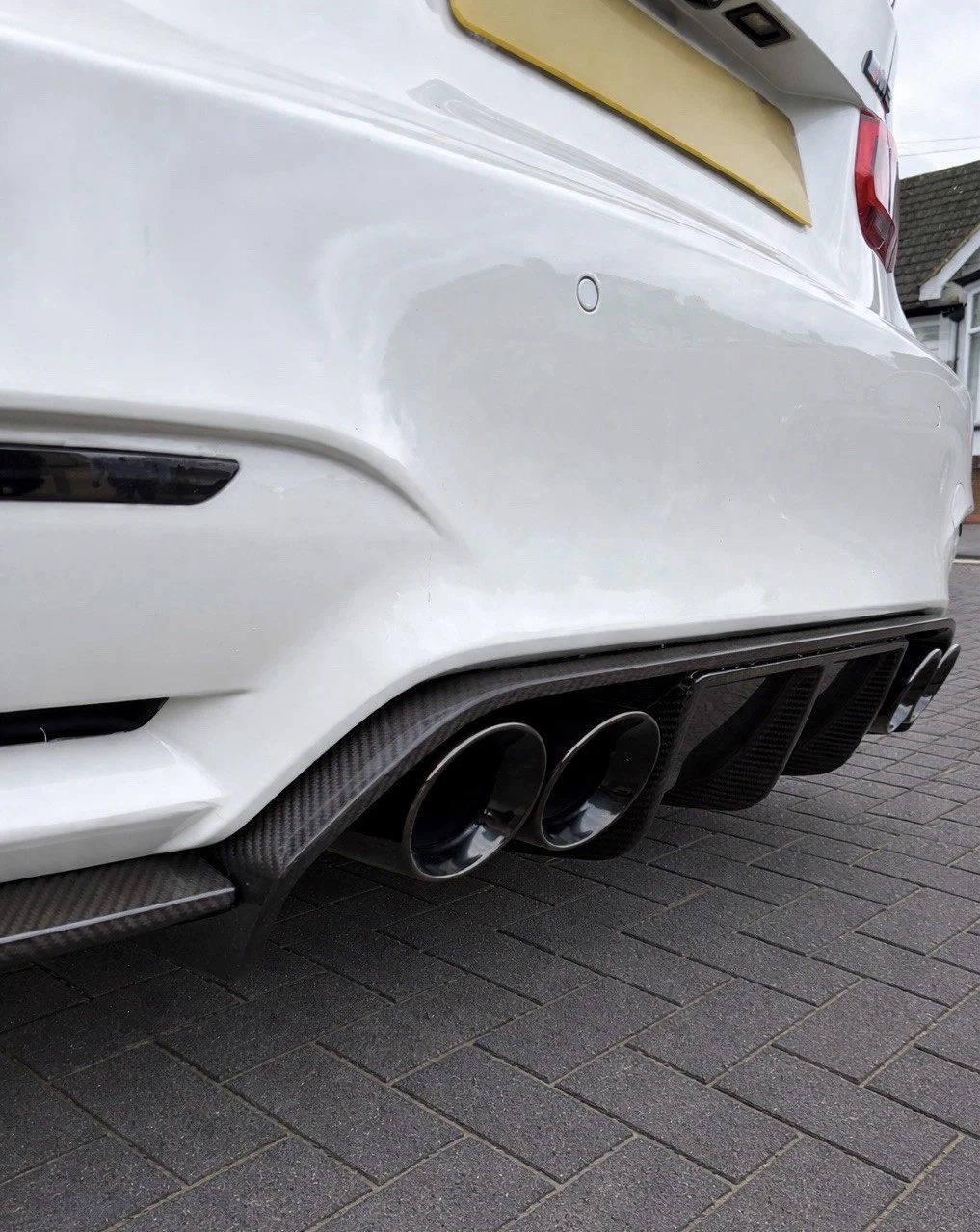 - Gloss Black Exhaust Tips 4” Set For BMW Slanted OEM+ Look - Image 2