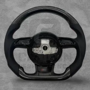 AUDI LEATHER CARBON FLAT BOTTOM STEERING WHEEL