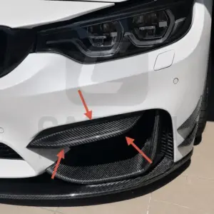 - PRE-PREG CARBON FIBRE FRONT BUMPER UPPER SPLITTER CANARDS FOR BMW
