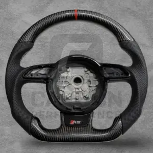 AUDI LEATHER CARBON FLAT BOTTOM STEERING WHEEL