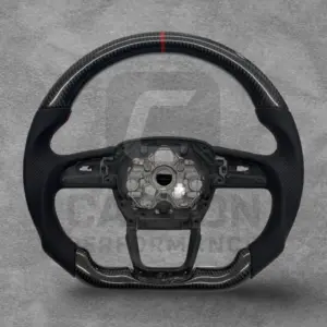 AUDI LEATHER CARBON FLAT BOTTOM STEERING WHEEL