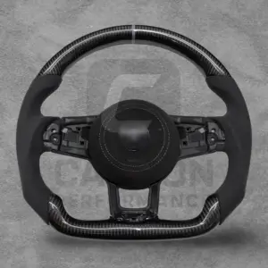 Real Carbon Wheel VW Alcantara Grey Stitch