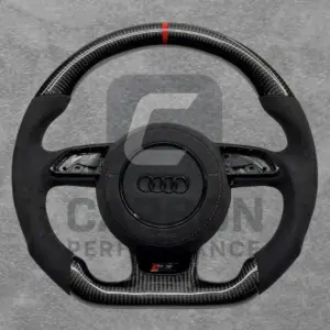 AUDI ALCANTARA CARBON FLAT BOTTOM STEERING WHEEL 2012-16