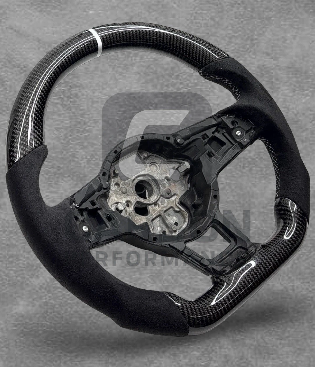 Real Carbon Wheel VW 2013-20 Alcantara White Stitch - Image 7