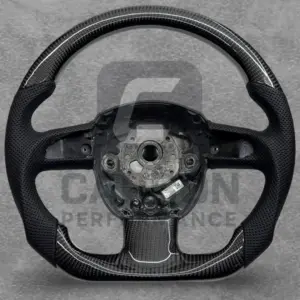 AUDI LEATHER CARBON FLAT BOTTOM STEERING WHEEL 2005-09