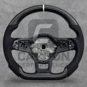 Real Carbon Wheel VW 2013-20 Alcantara White Stitch