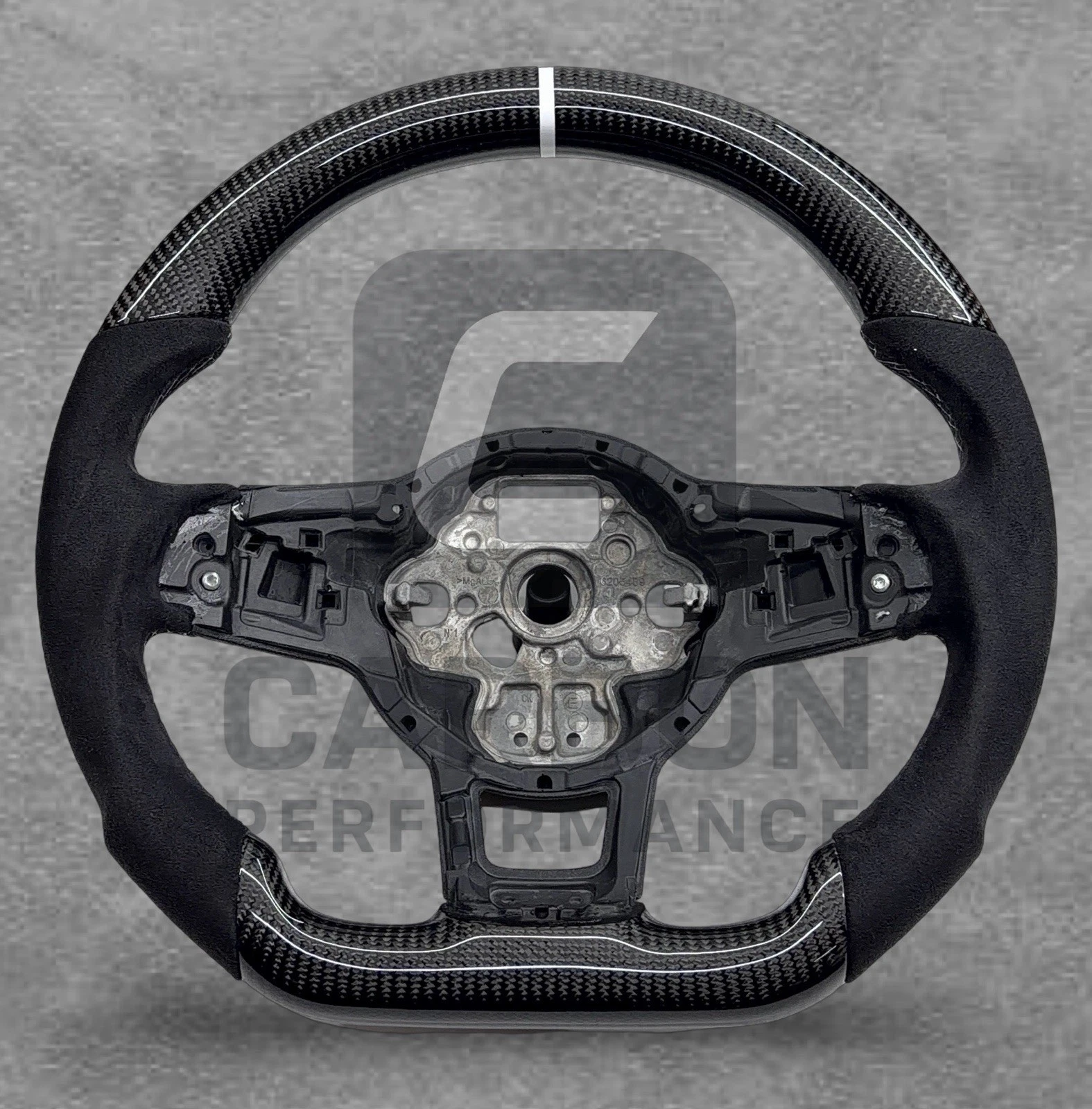 Real Carbon Wheel VW 2013-20 Alcantara White Stitch