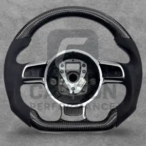 AUDI ALCANTARA CARBON FLAT BOTTOM STEERING WHEEL 2008-2013