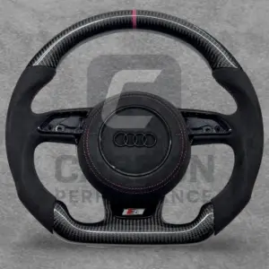 AUDI ALCANTARA CARBON FLAT BOTTOM STEERING WHEEL 2012-16