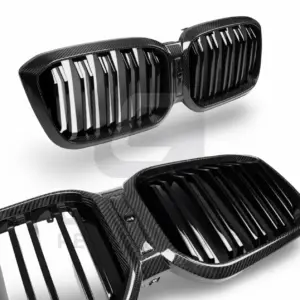 REAL CARBON FIBRE FRONT KIDNEY GRILLS VENT TRIM FOR BMW
