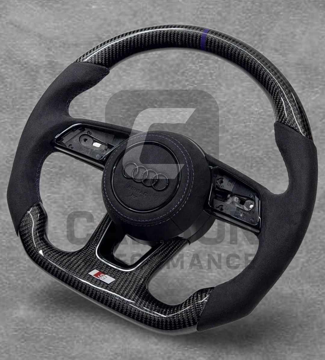 Audi Carbon fibre Alcantara Steering Wheel 8V 2016-2020 - Image 2