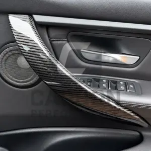 Carbon Fibre Interior Door Handle Trims Fits BMW